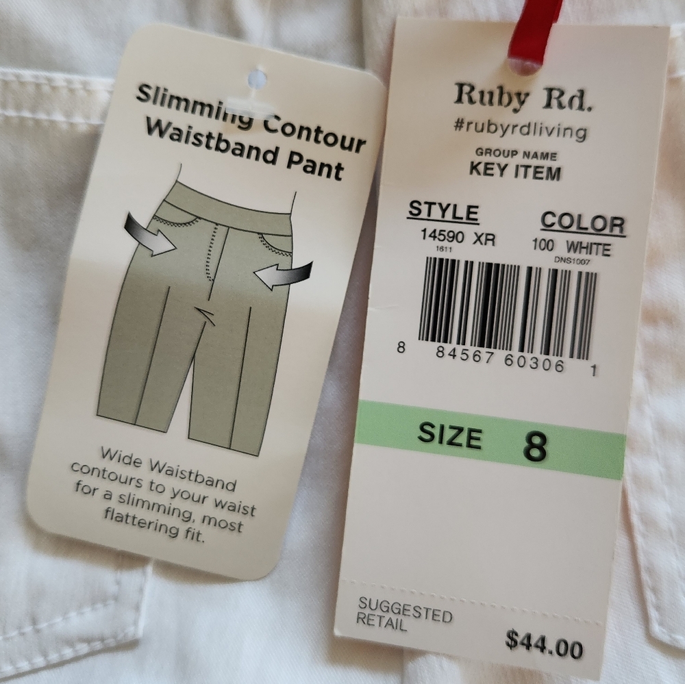 Ruby Rd White Stretch Pants - Picture 12 of 14
